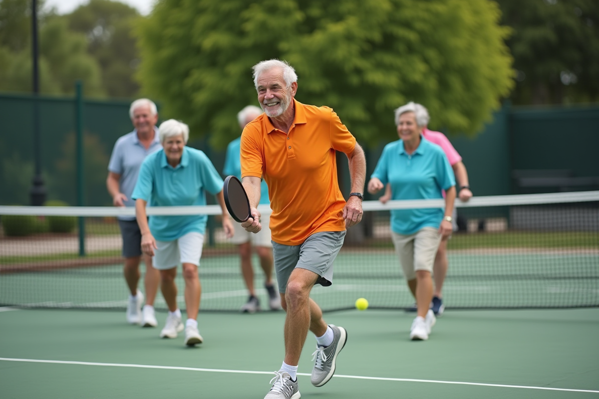 Pickleball pour seniors : initiation et bienfaits du sport en vogue