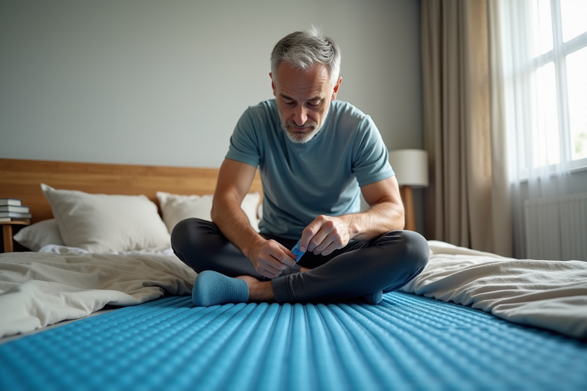 Homme en tenue sportive utilisant un tapis d