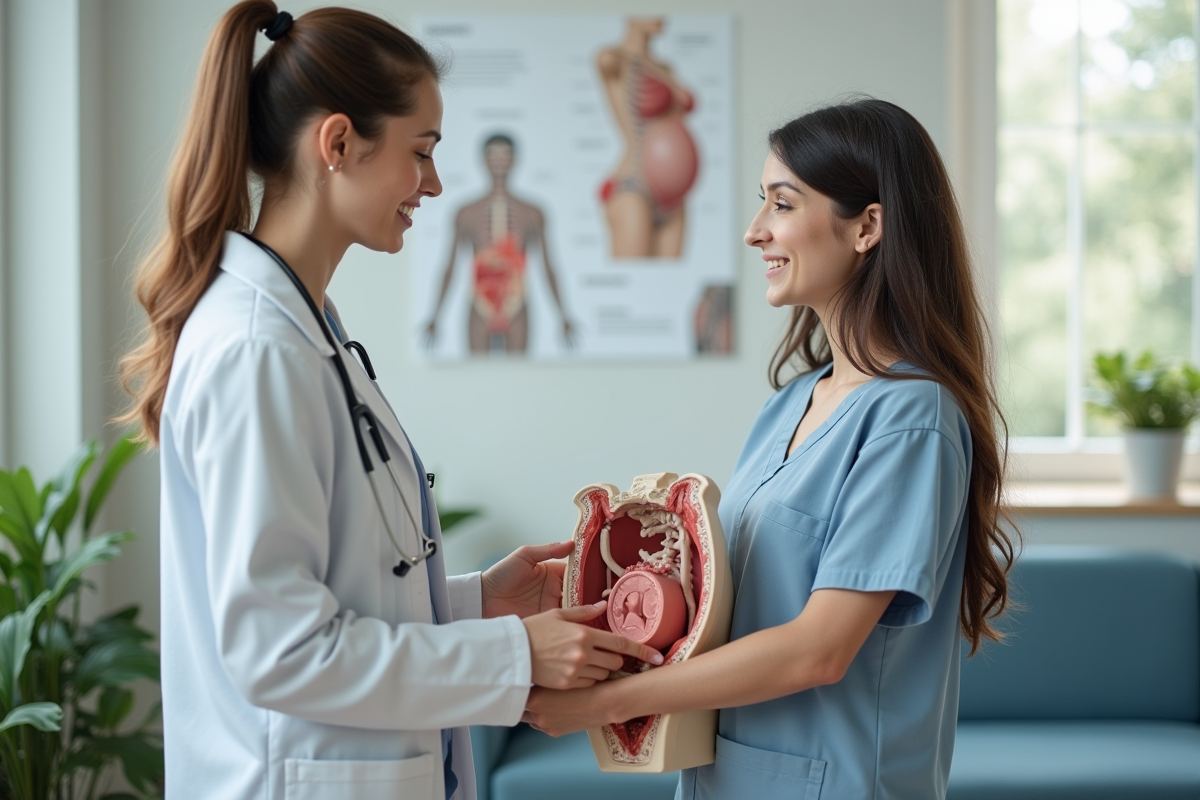 Professionnelle de santé expliquant l